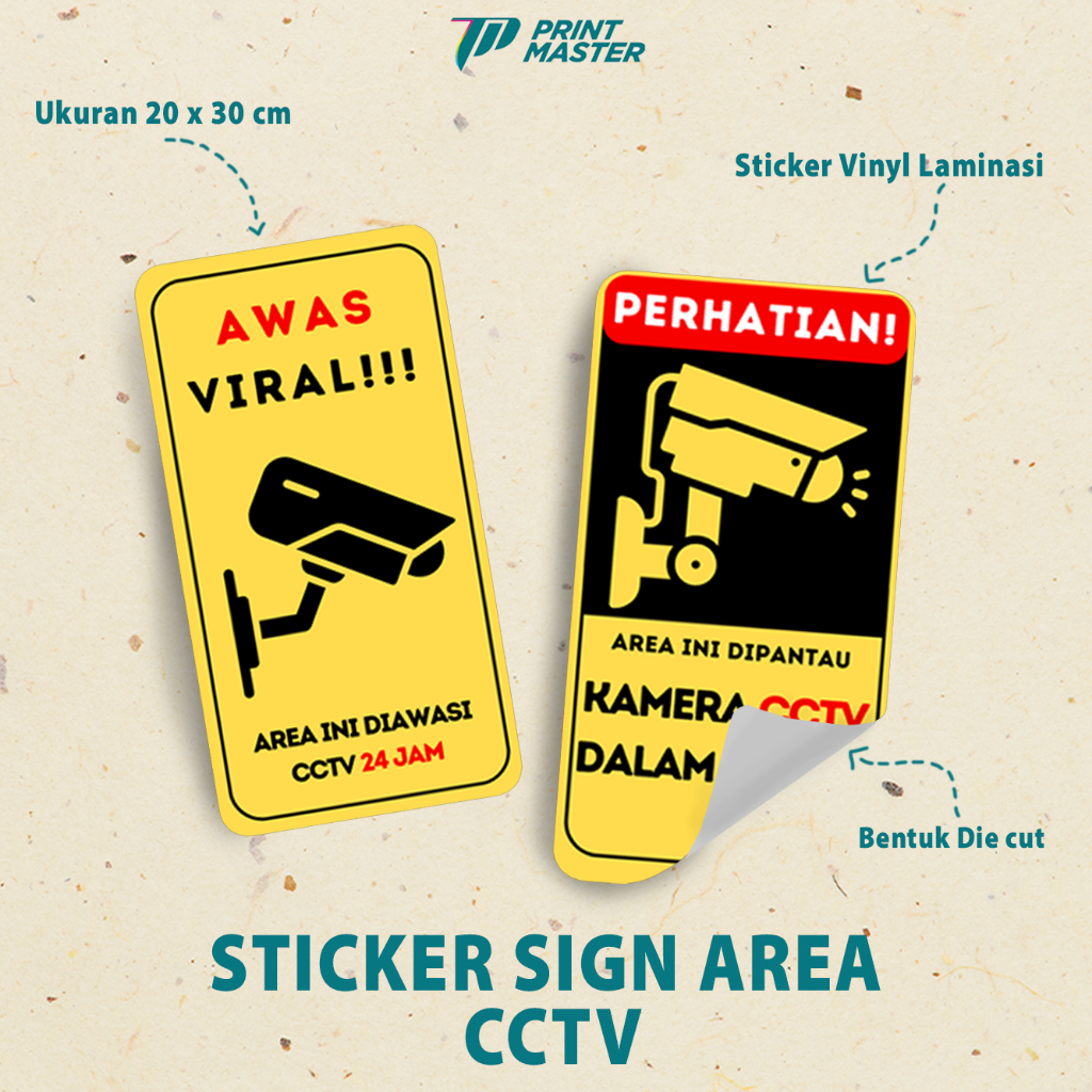 

Stiker Pantauan CCTV 24 Jam Stiker CCTV Stiker Pengawasan CCTV Anti Air Glossy