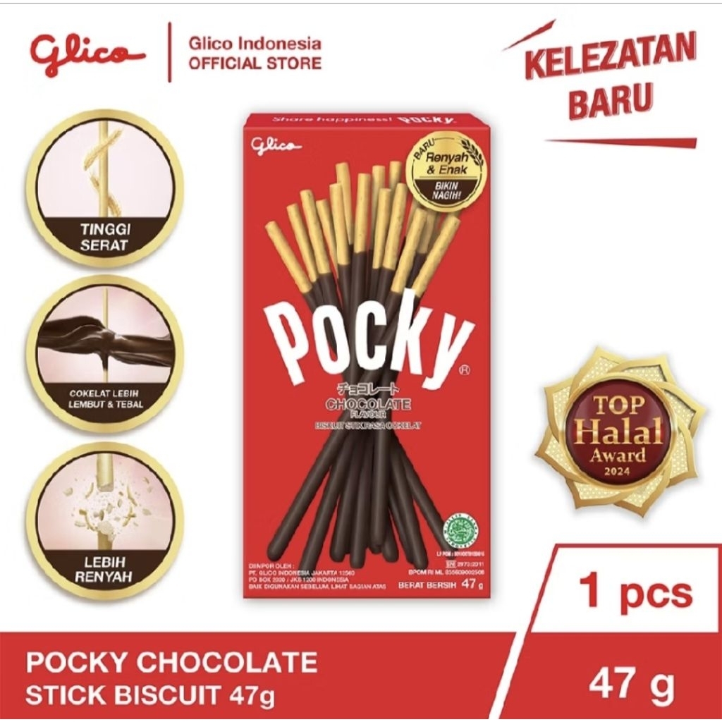 

POCKY Chocolate stick biskuit 47gr
