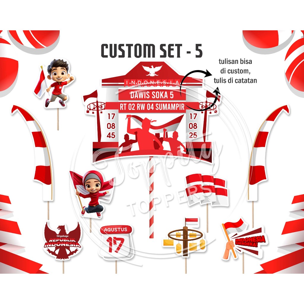 Topper tumpeng 17 agustus / kemerdekaan / agustusan
