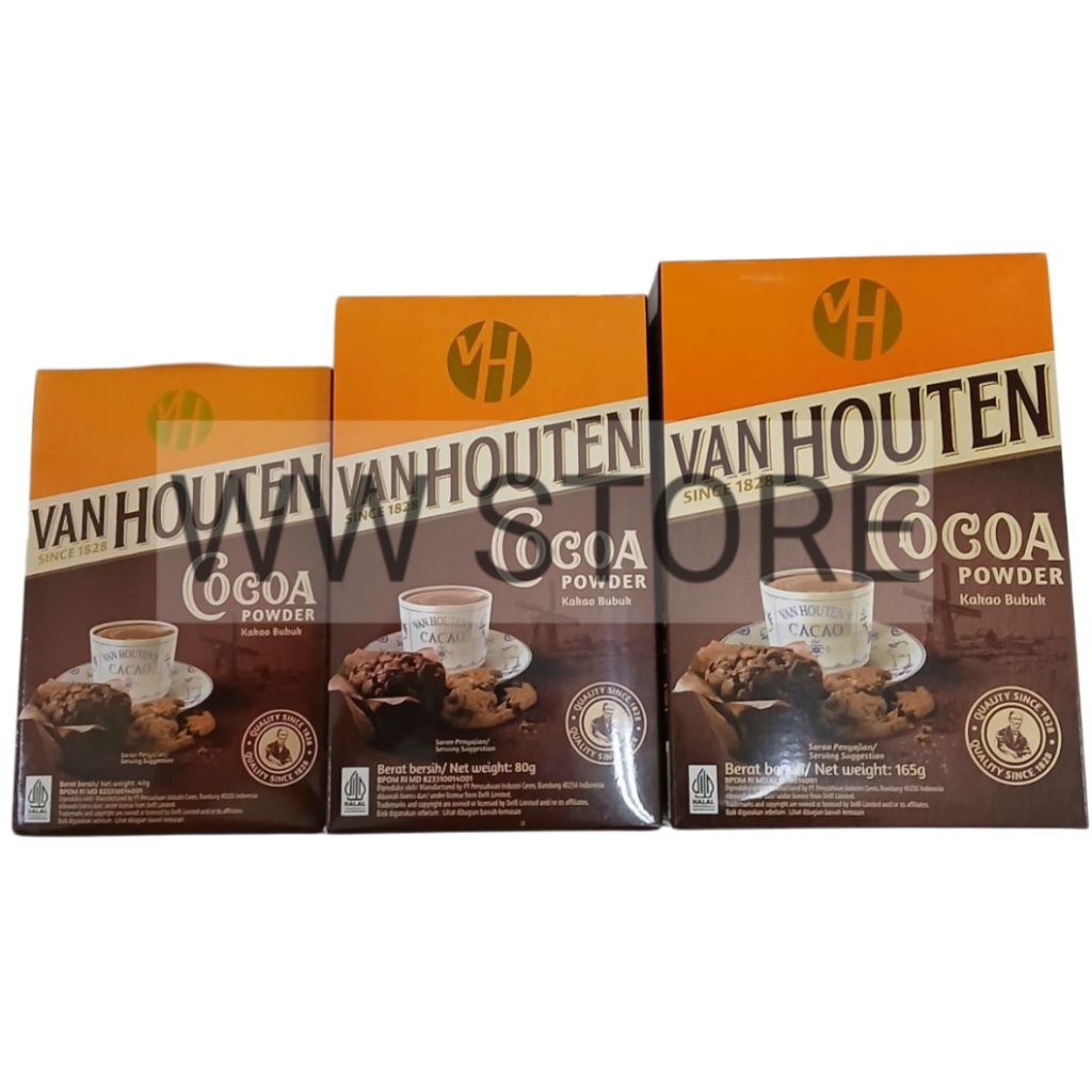 

Serbuk kakao bubuk halal MUI VANHOUTEN VAN HOUTEN Cocoa Powder 40g 80g 165g
