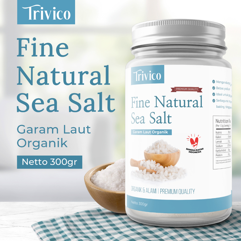 

Trivico Sea Salt Fine Garam Laut Murni Garam Masak Tanpa Yodium Tambahan untuk Diet Sehat & Masakan