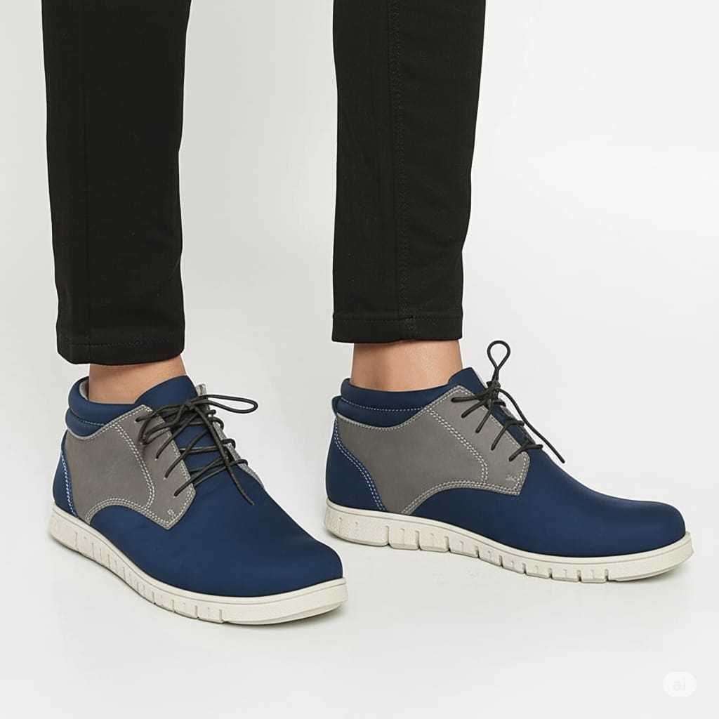 Sepatu Gino Mariani Chuka Gilbert Navy Boots Original