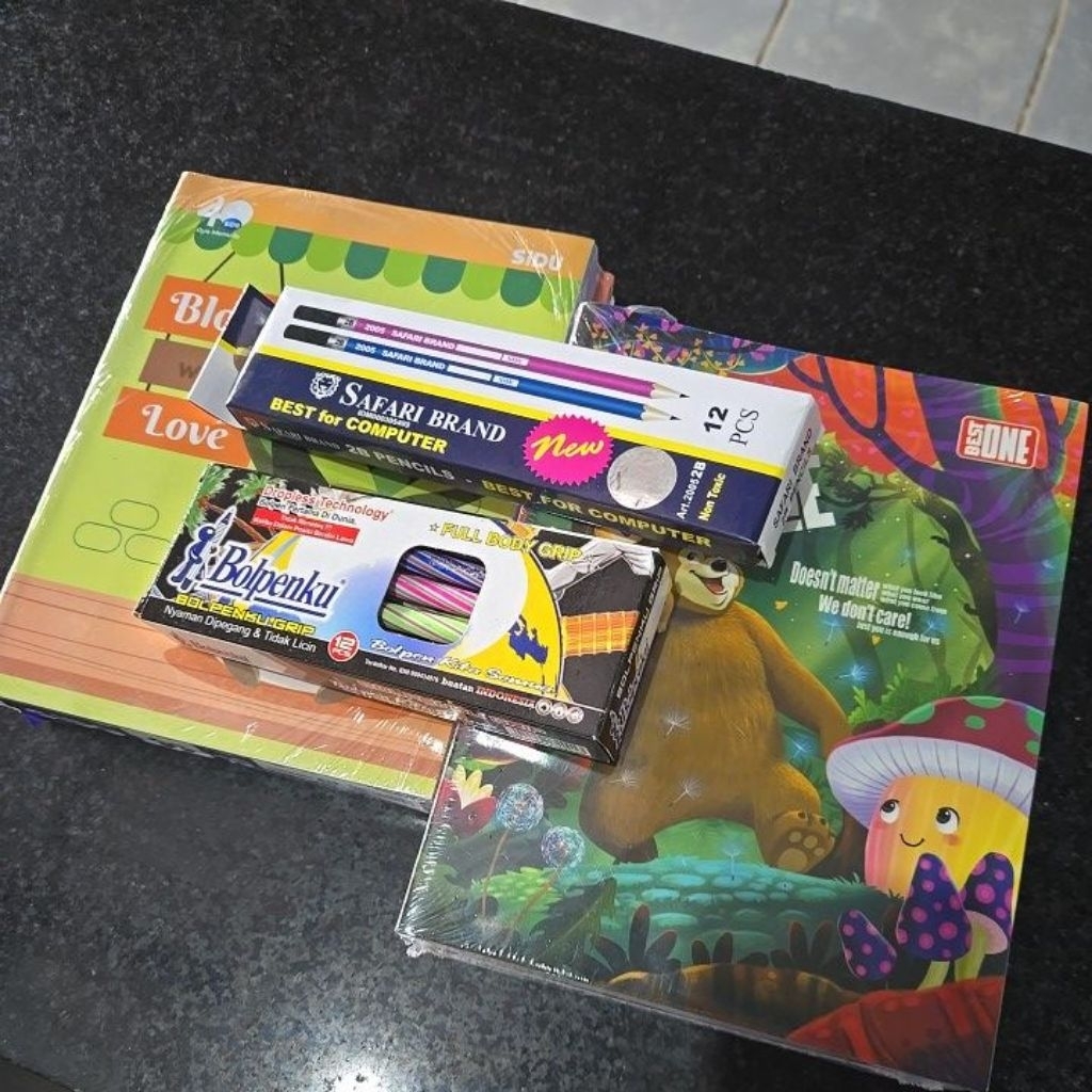 

alat tulis sekolah buku pensil bolpoin