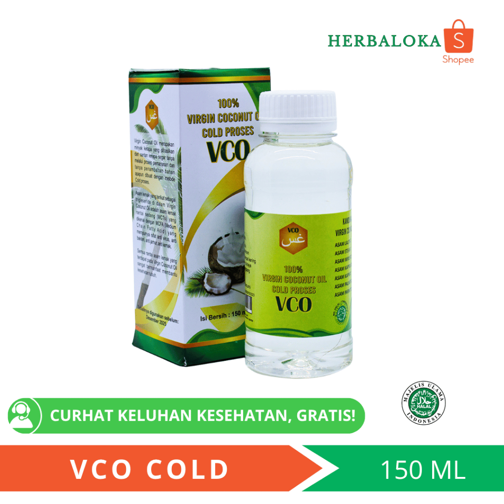 

VCO (Virgin Coconut Oil ) COLD PROSES 150ml | Minyak Kelapa Murni