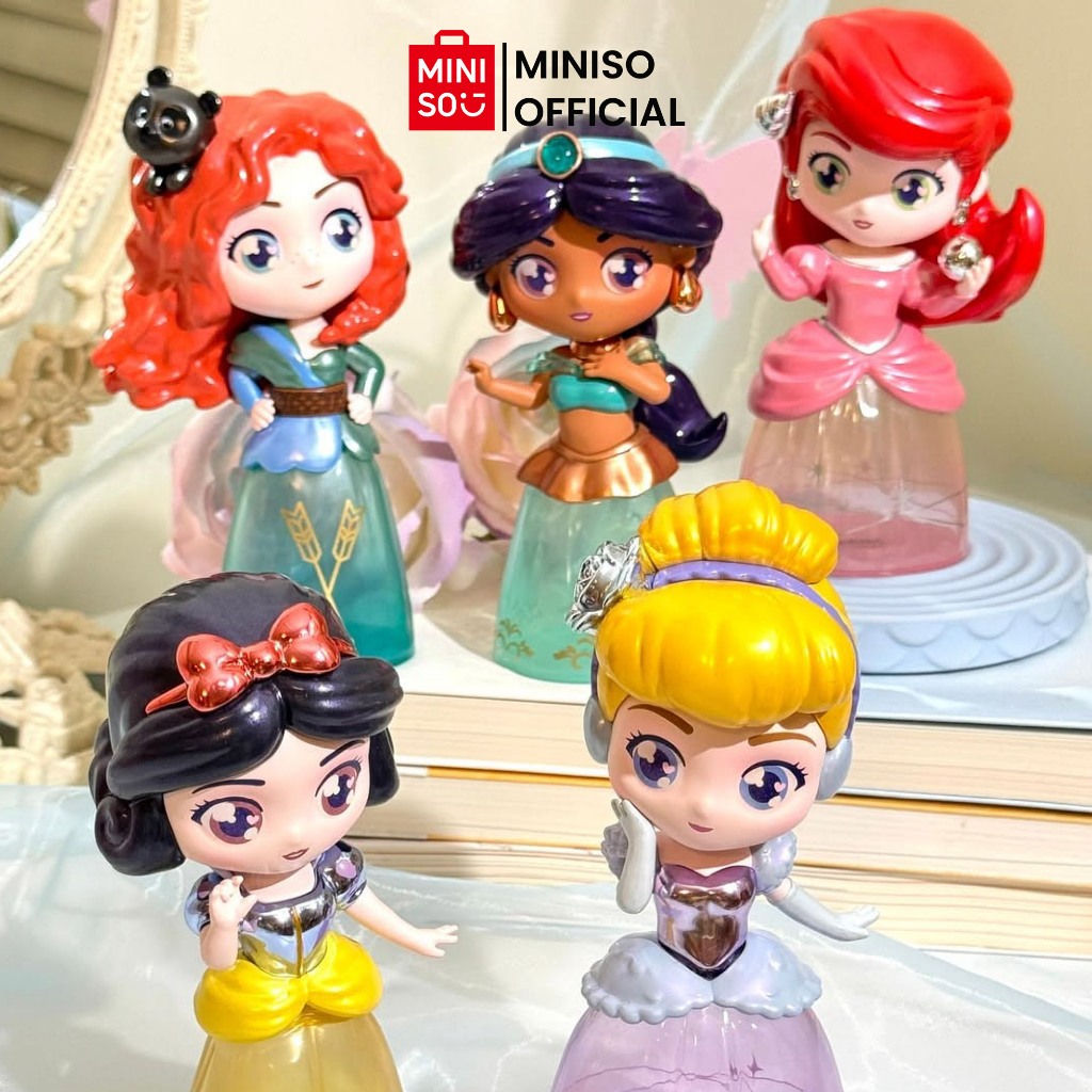 MINISO x Disney Princess Manga Blind Box Lucu Action Figurine Koleksi Mainan Pajangan