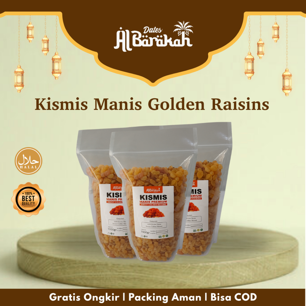 

Kismis Golden Raisin 1000gr, 500gr, 250gr – Manis Organik, Camilan Bergizi