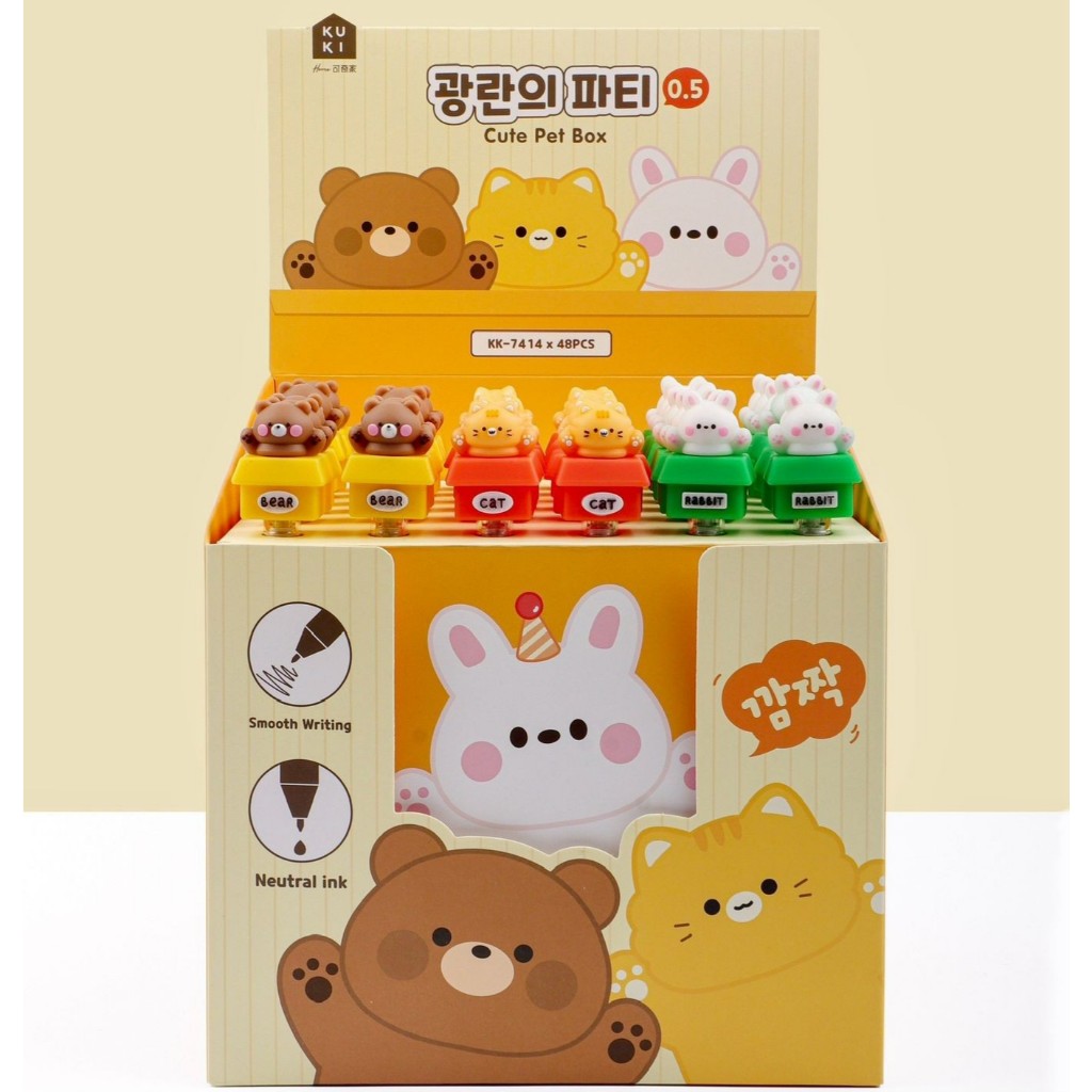 

(3PCS) PULPEN KUKI KK-7414 PET IN BOX / BALLPEN / PENA