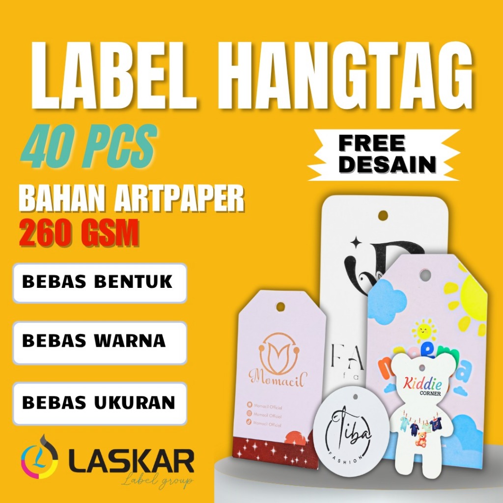 

40pcs hangtag/thankyou card, hangtag ekonomis, hangtag custom