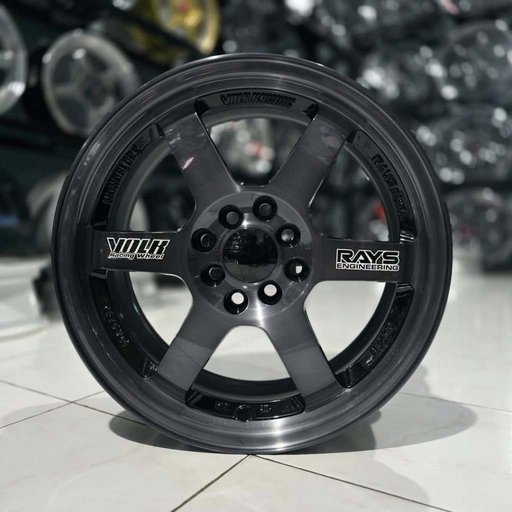 Velg Rays TE37 OG Brand New Ring 16 Pcd 4x114.3 4x100 Lebar 7 Et 40 Warna Brush Grey Kondisi Baru