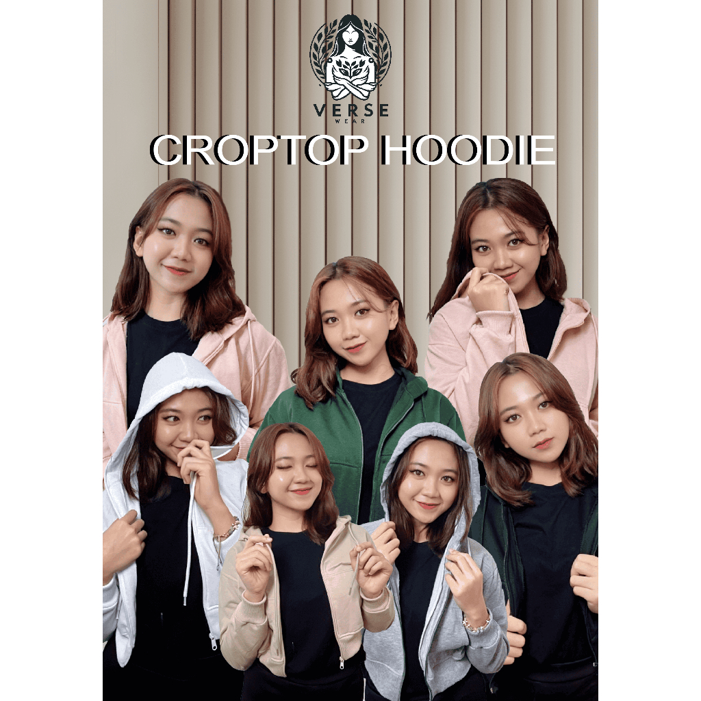 Jaket Croptop Hoodie Wanita Dan Remaja Kekinian Premium