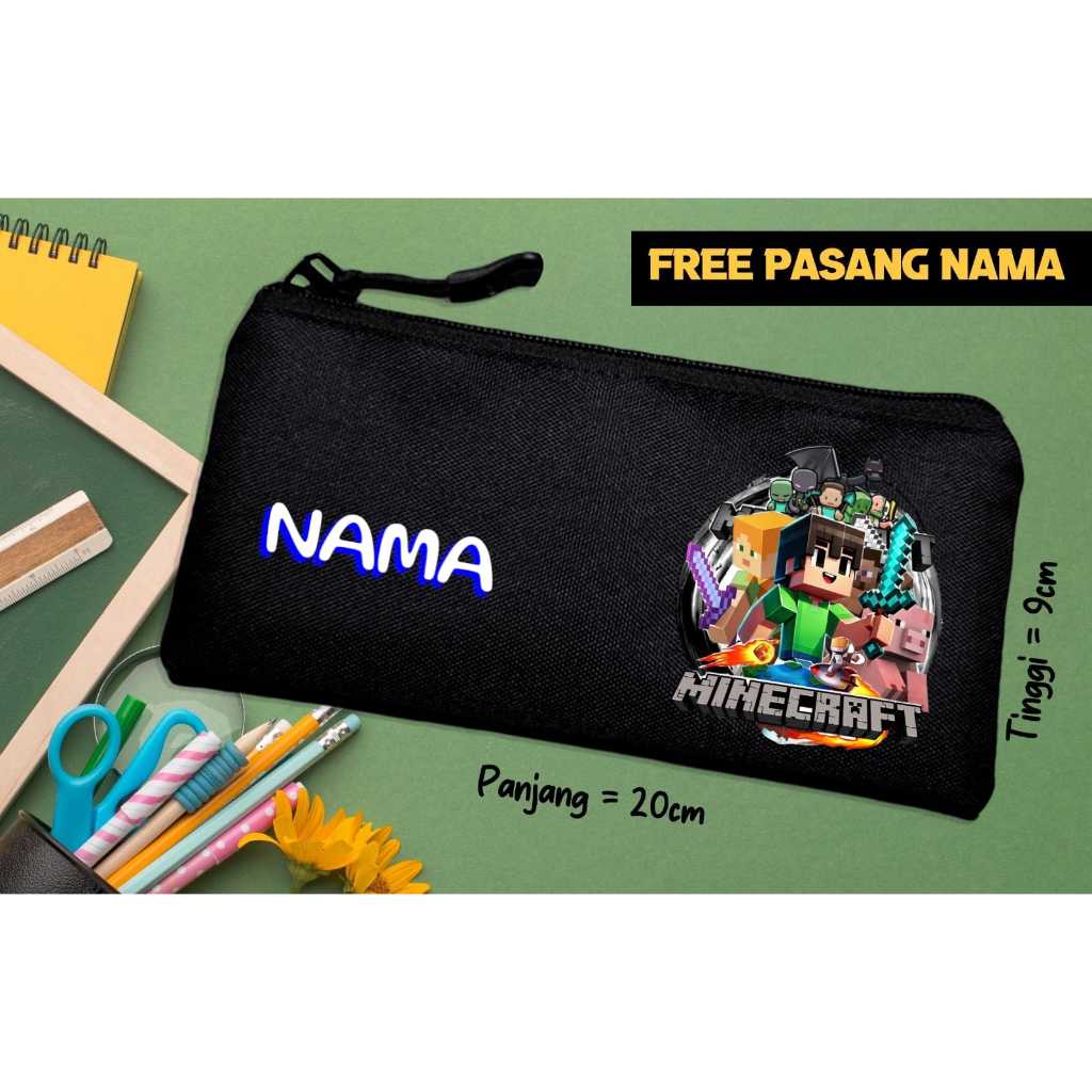 

READY FREE NAMA Pencil Case for Kids Custom Name Laki-laki School SD TK Paud Karakter Game Online