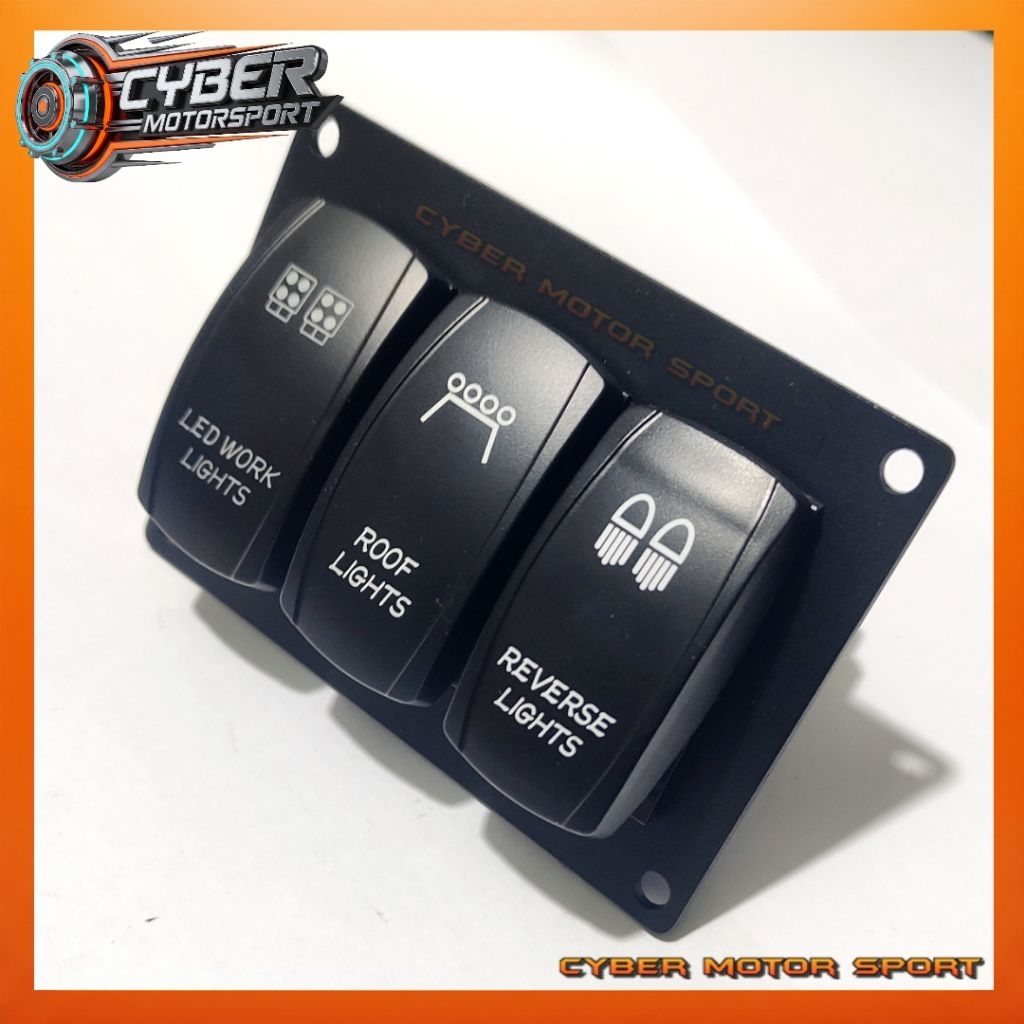 Saklar panel dashboard mobil universal 3 tombol 12volt 24volt . saklar on off waterproof otomotif mo