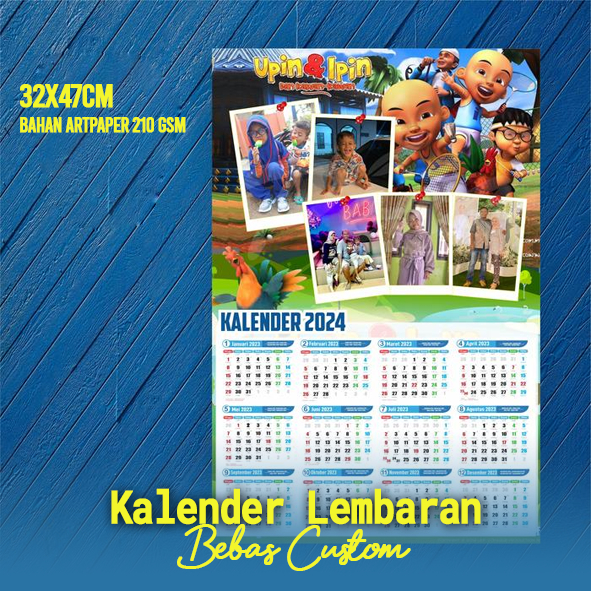 

Kalender Lembaran Ukuran 32x47cm, Kalender Dinding Desain Custom, Kalender Bahan ArtPaper 210 gsm, Kalender Dinding Satuan