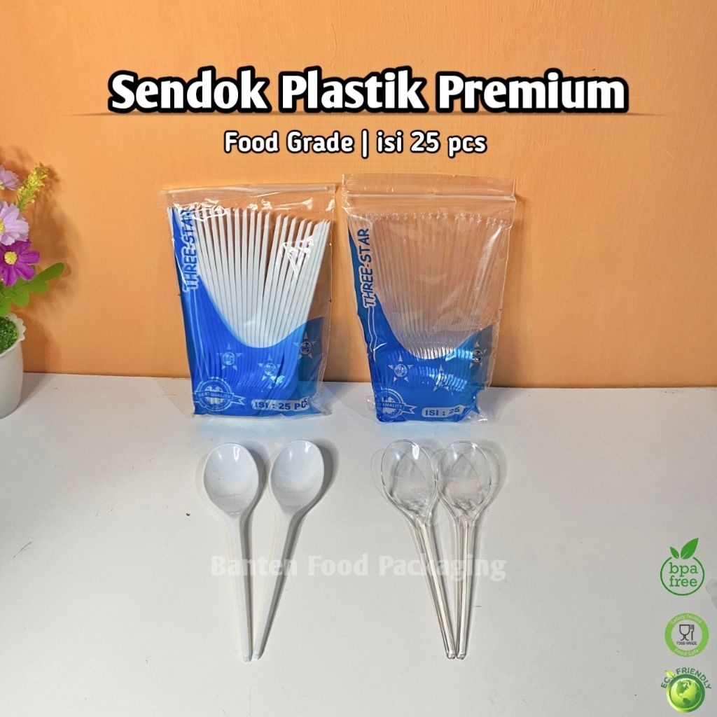 (25pcs) Sendok Makan Tebal Premium | Sendok Plastik