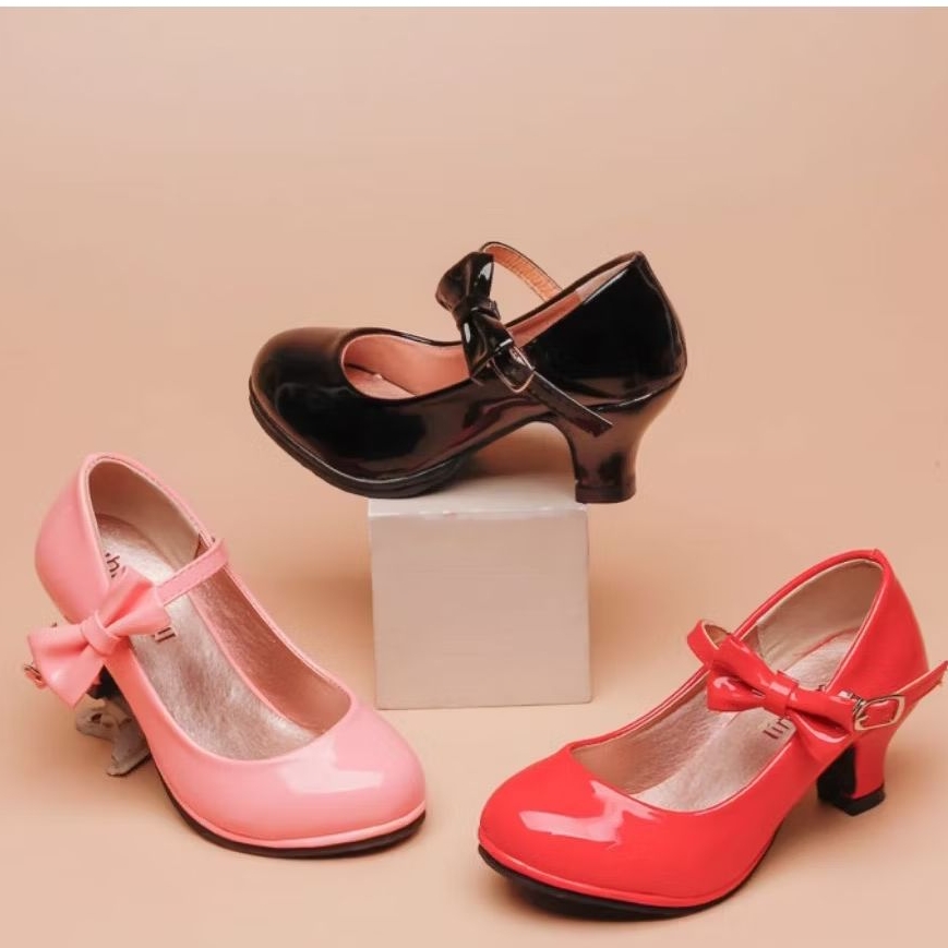 [Mommyhoky] Sepatu pesta high heels anak perempuan Sepatu heels anak perempuan Korea style Sepatu he