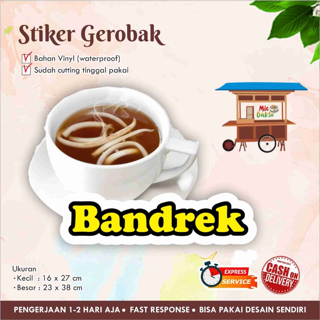 

STIKER KACA GEROBAK VINYL BANDREK / LABEL MAKANAN
