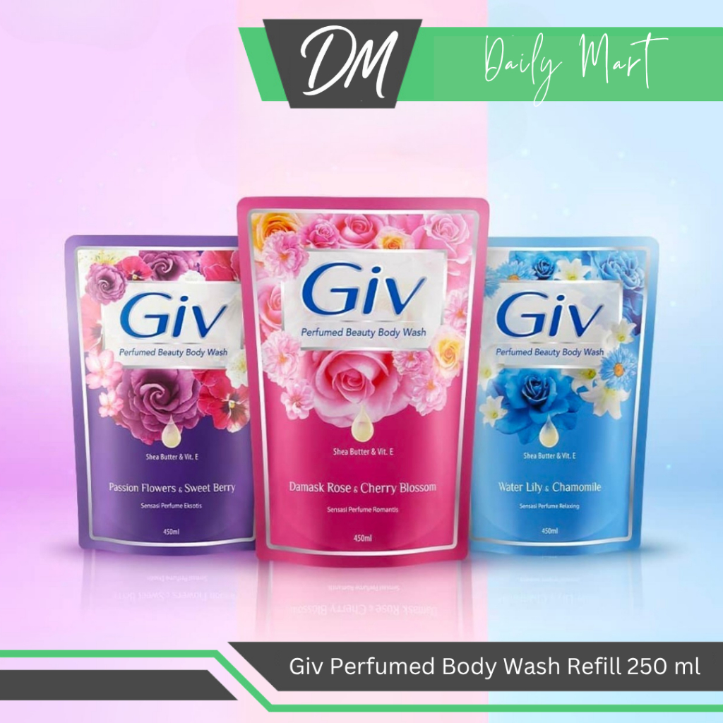 Giv Sabun Mandi Cair Refill 250ml All Variant - Giv Perfumed Beauty Body Wash Isian Original Wangi M
