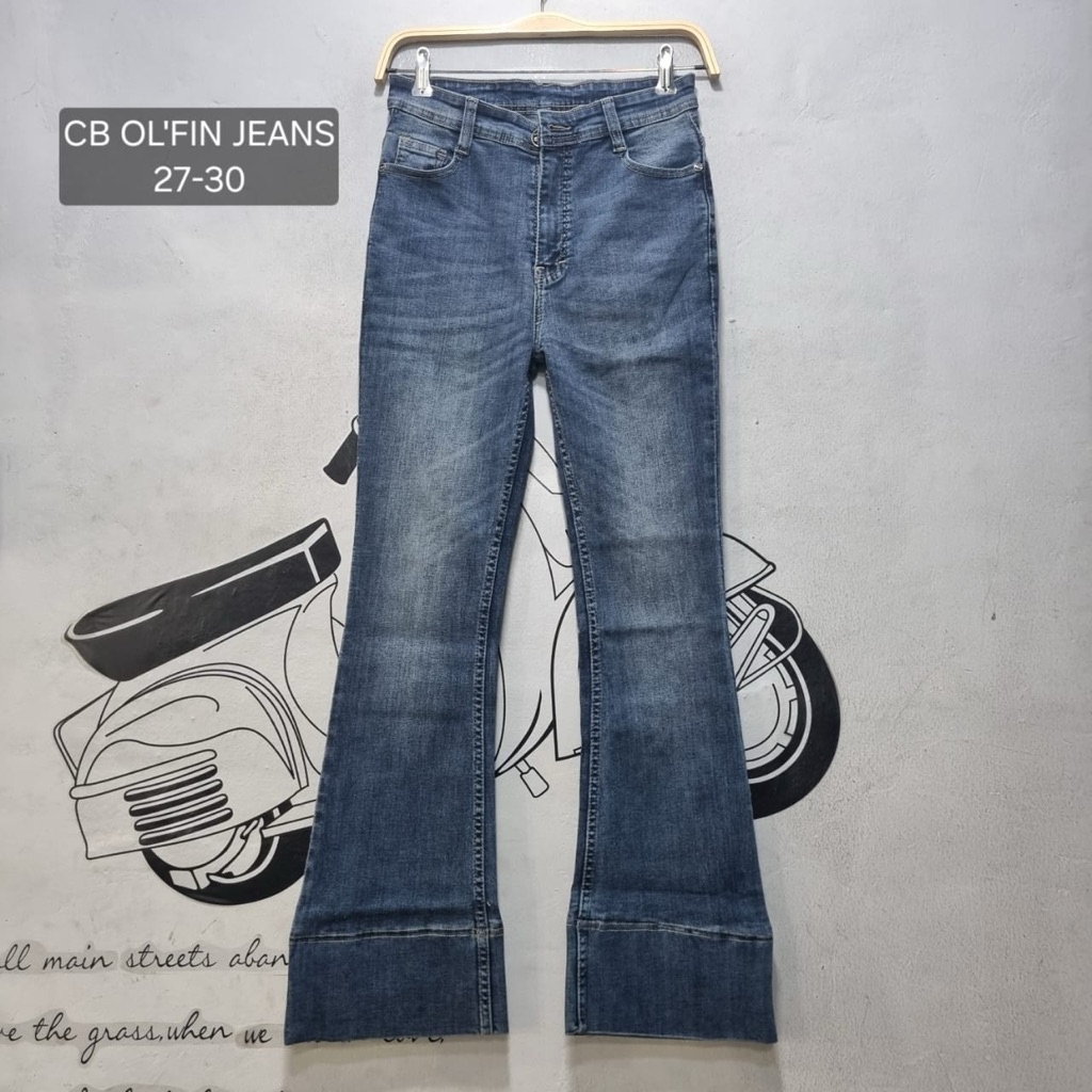 Cutbray Jeans Wanita Hw Stretch Ol’fin Jeans Lipat