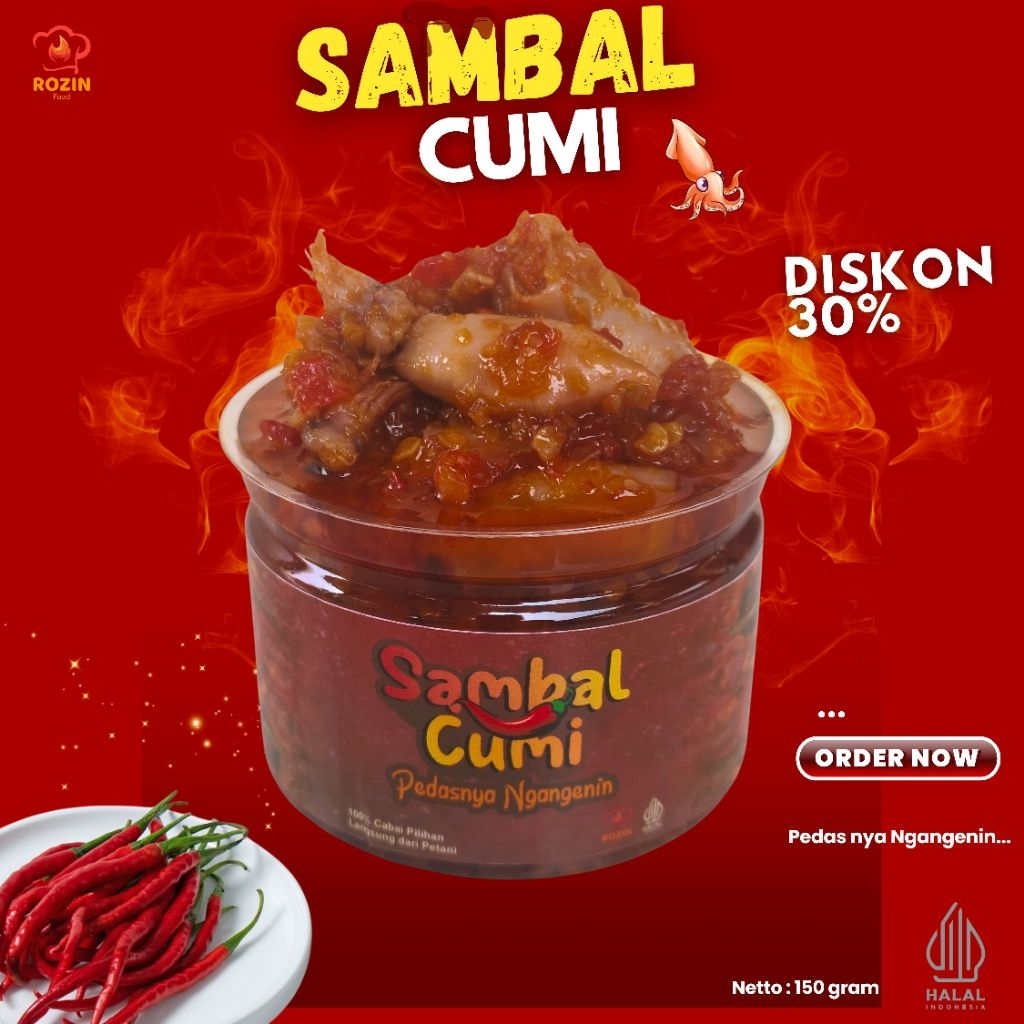 

Sambal Cumi, Sambal Pedas, Sambal termurah, Sambal Halal 150gr