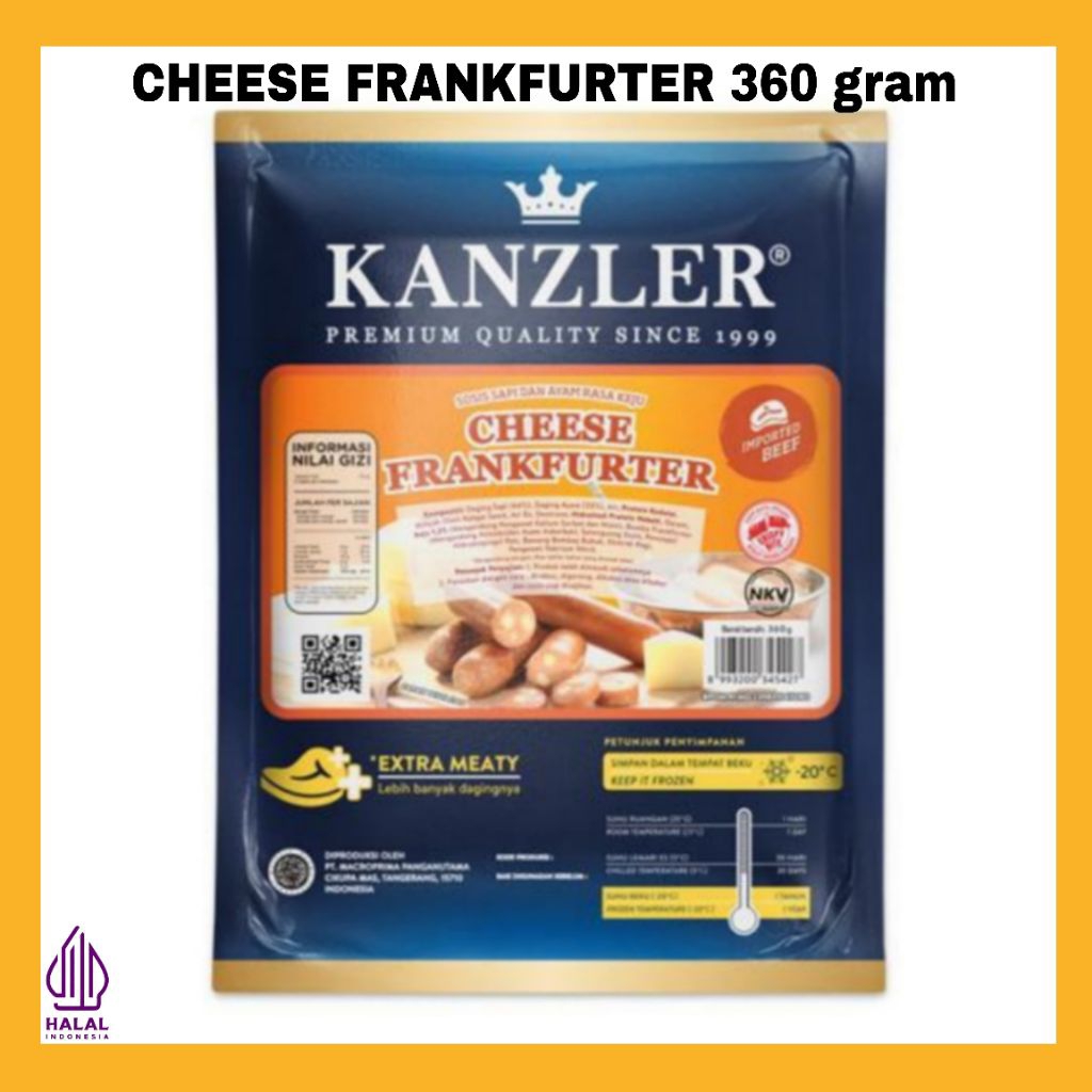 

KANZLER SOSIS CHEESE FRANKFURTER 360 GRAM