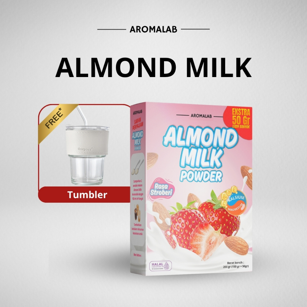 

AROMALAB - Almond Milk Strawberry / Susu Almond Bubuk Rasa Stroberi