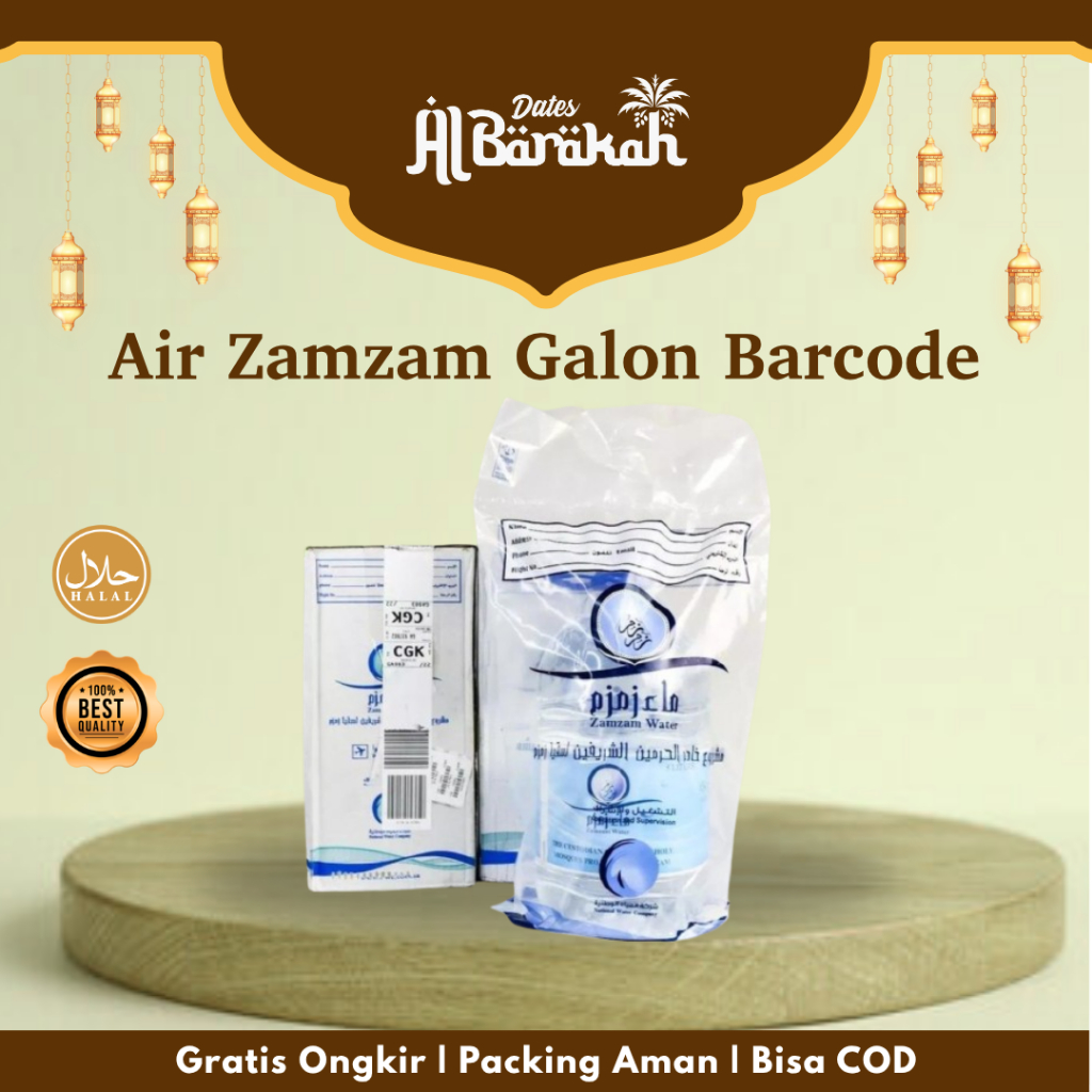 

Air Zam Zam 5 Liter Galon Barcode Oleh-oleh Haji dan Umroh dengan Kemasan Aman dan Segel