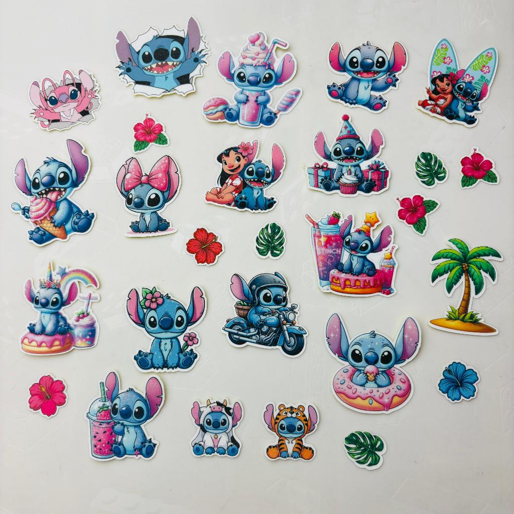 

Stiker Lucu Stitch Laminasi Glitter 27 pcs