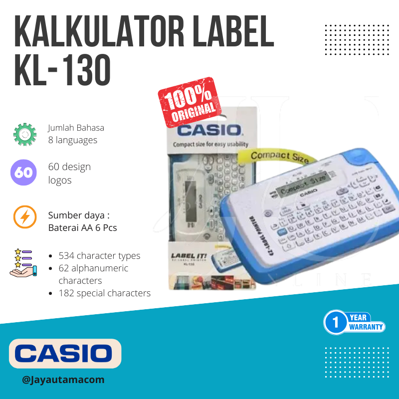 

Label Printer Casio KL-130 Mesin Labeling KL 130 Original