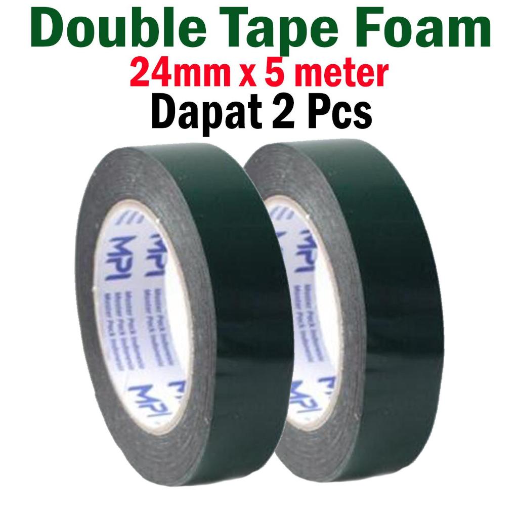 

Double Foam Tape Hitam Release Hijau 24mmx5Meter / Double Tape Foam