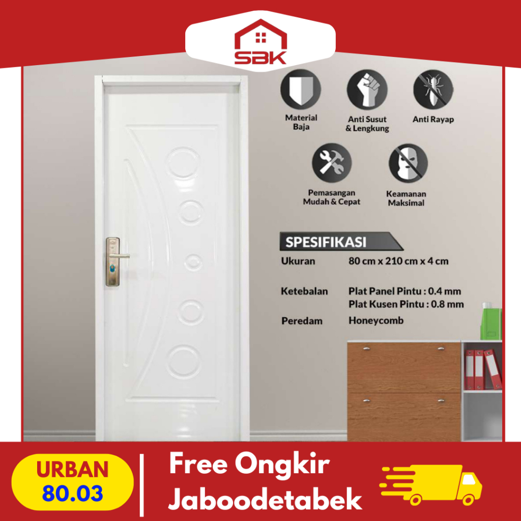 Pintu Baja | Pintu Rumah | Pintu Fortress 80x210 Urban 80.03