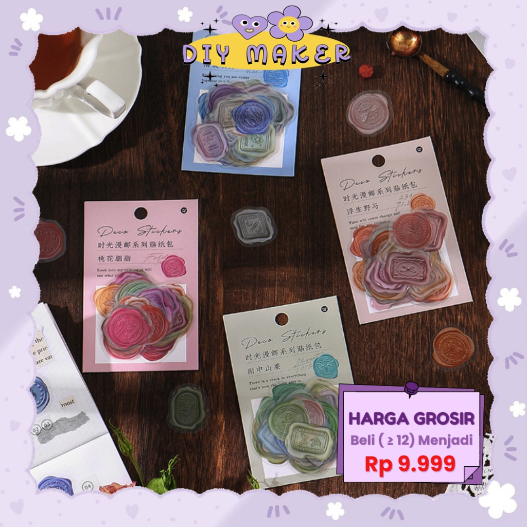 

DM Stiker Cap Amplop Pack Deco Aesthetic Motif Post Man Lilin Stamp Deco Aesthetic Motif Post SP17