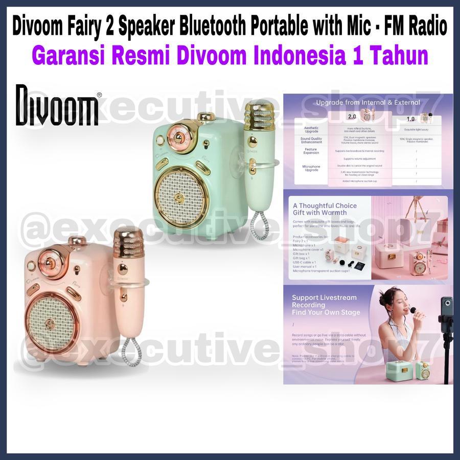 Fairy 2 Speaker Bluetooth Portable with Mic - FM Radio - Garansi Resmi Divoom Indonesia 1 Tahun