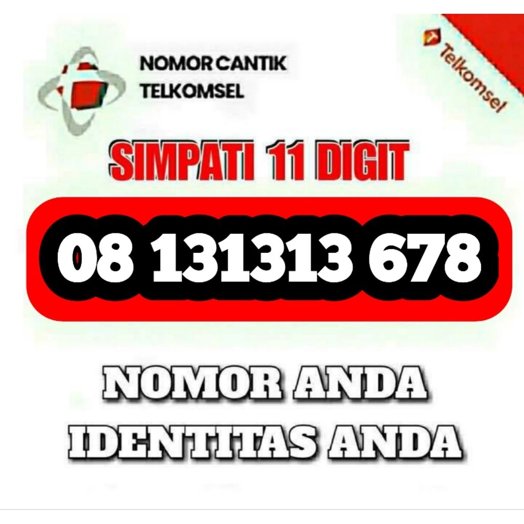 Kartu Perdana Nomor Cantik Telkomsel SimPati 11Digit 11 Digit 4G 5G 13131313 678 01 002 007 008 009 