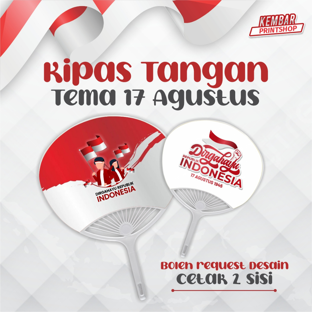 KIPAS TANGAN KERANG KIPAS PLASTIK SOUVENIR AGUSTUS KEMERDEKAAN KIPAS CUSTOM DESAIN KIPAS HUT RI
