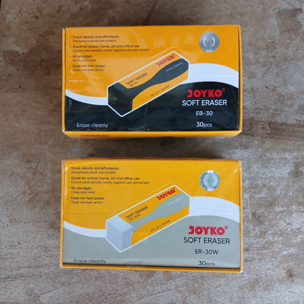

Penghapus Joyko Panjang Hitam / Putih - 1 Pak Isi 30 PCS
