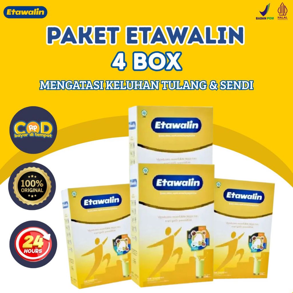

ETAWALIN SUSU PAKET 4 BOX UNTUK MENGATASI PEGAL LINU ASAM URAT DAN PERSENDIAN