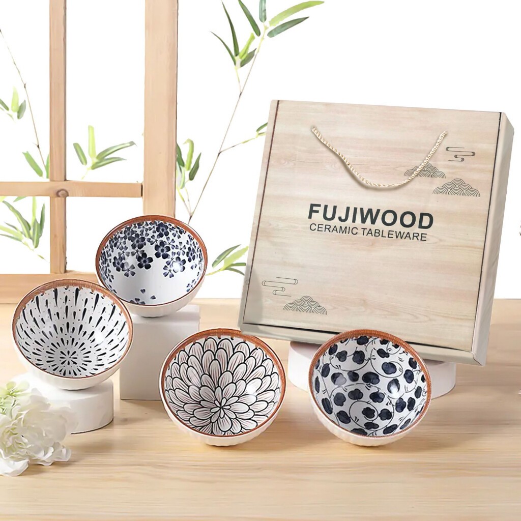AVELINE Set Hampers Mangkok Premium Peralatan Makan Porselen Souvenir Mangkok Keramik / Kado Mangkok