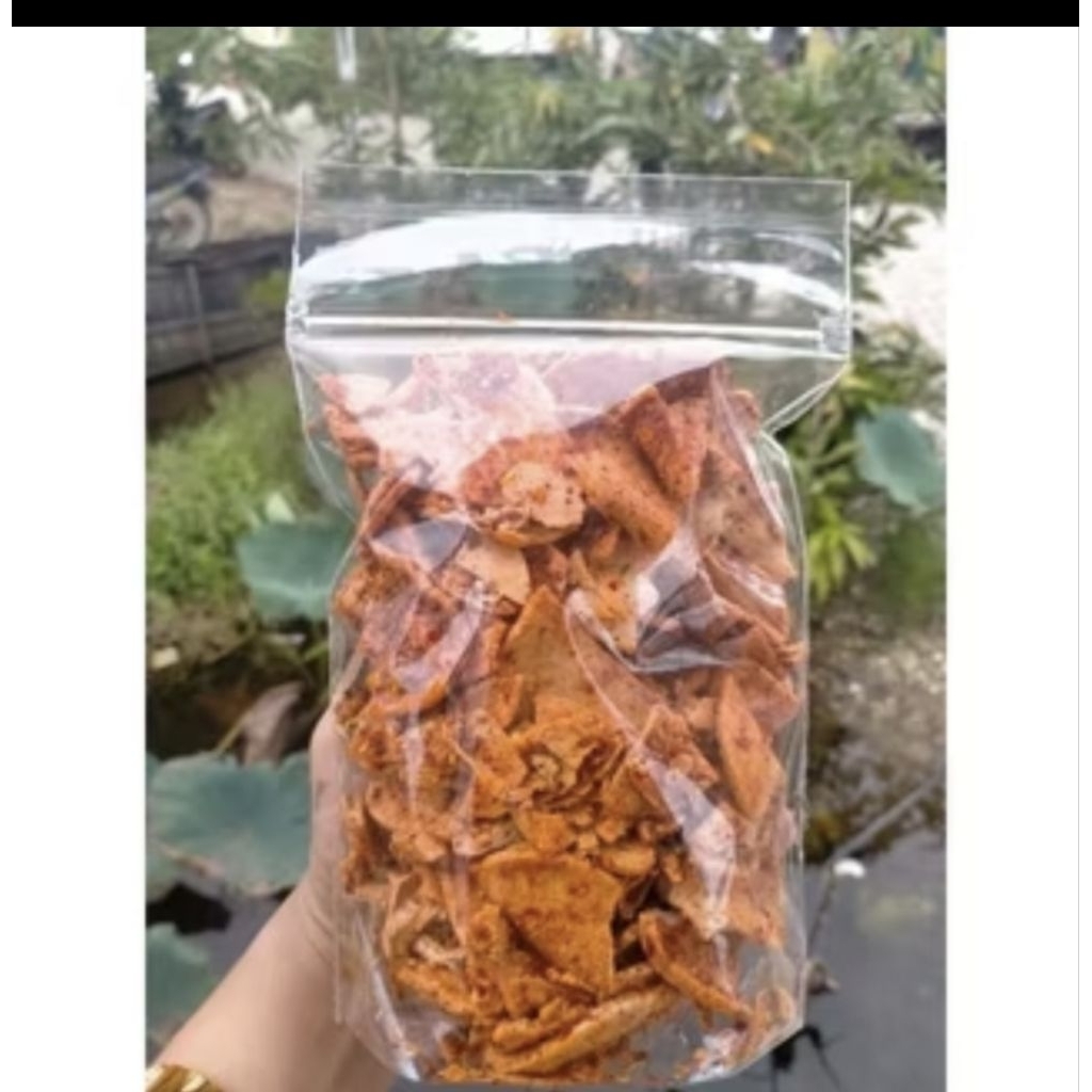 

kripik usus pedas cikruh daun jeruk kemasan 250gr, 500gr, dan 1kg