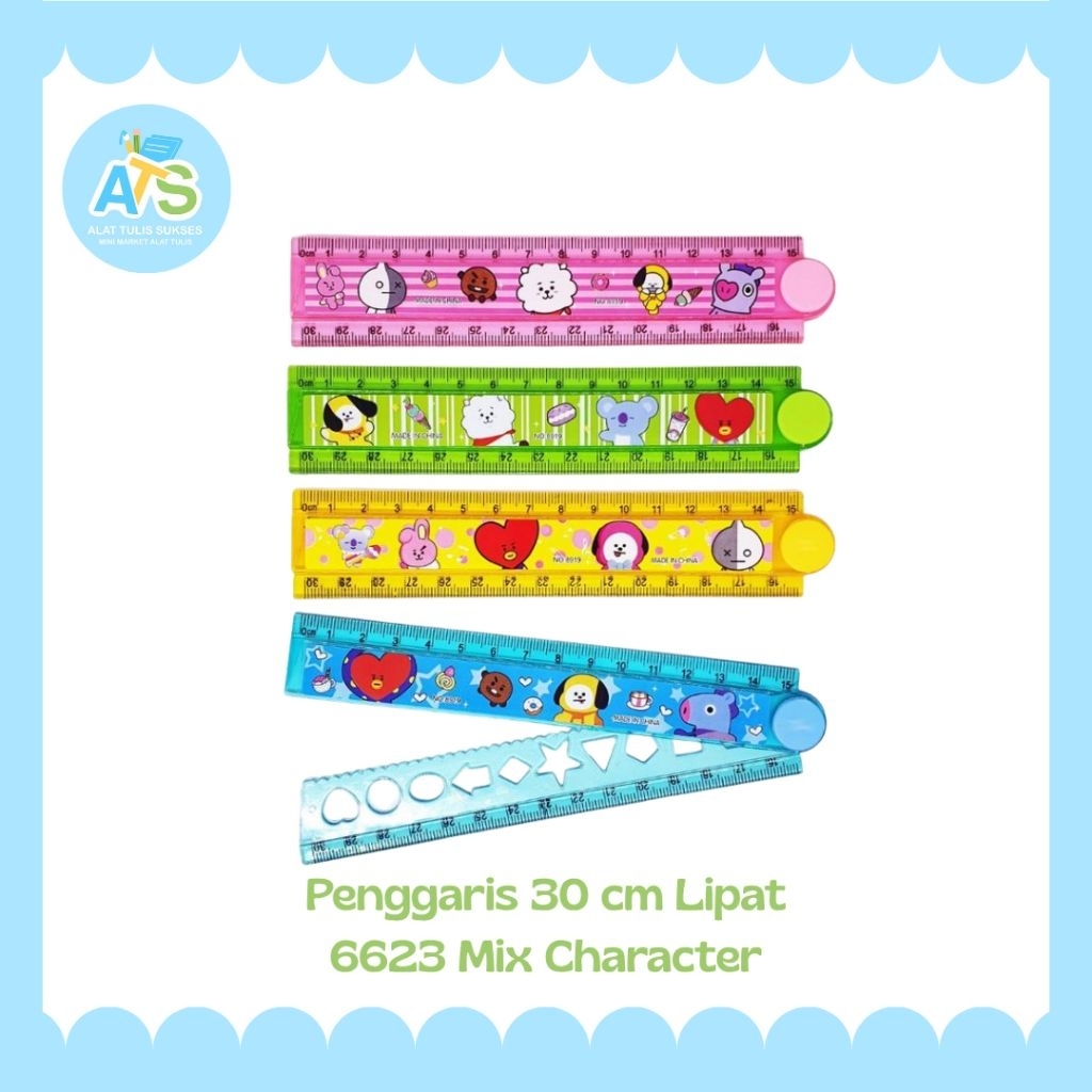 

penggaris 30 cm lipat 6623 mix characteri