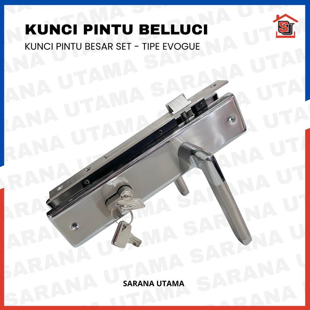 Kunci Pintu Rumah Besar Bellucci Stainless - Tipe Evogue