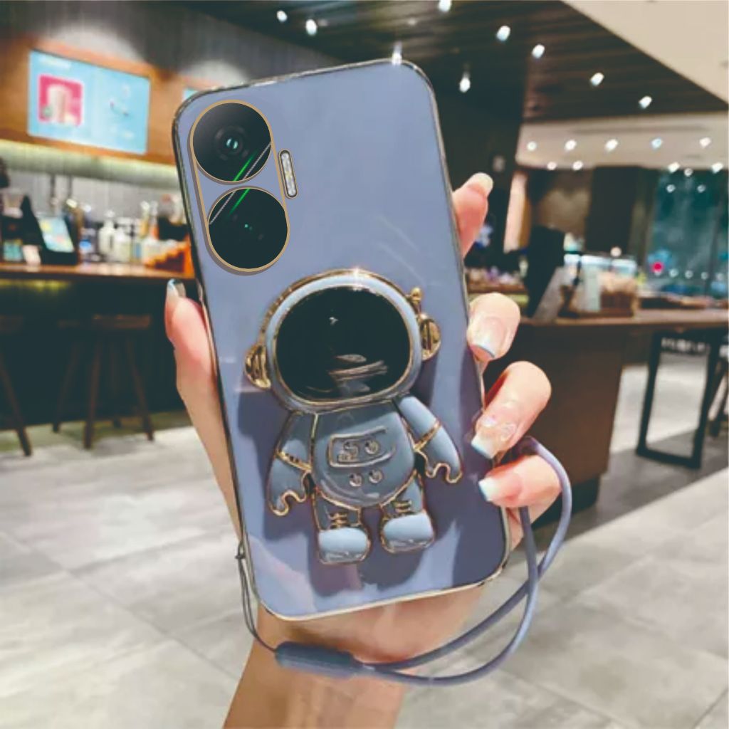 Case Poco F7 5G | F7 Ultra Astronot Stand Premium Murah Free Tali Lanyard Ansa Case