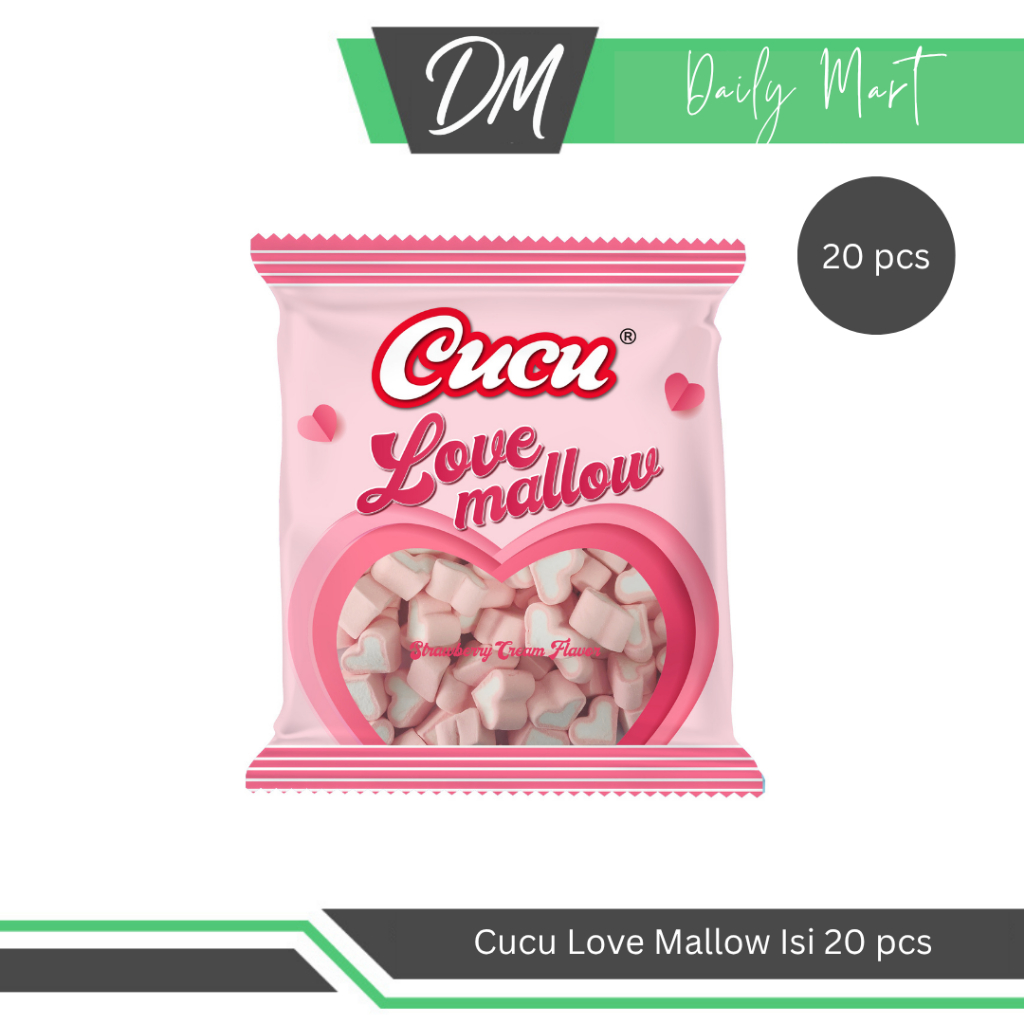 

Cucu Lovemellow 1 Renceng Isi 20 Sachet - Permen Kenyal Berbentuk Hati Lucu Enak Murah