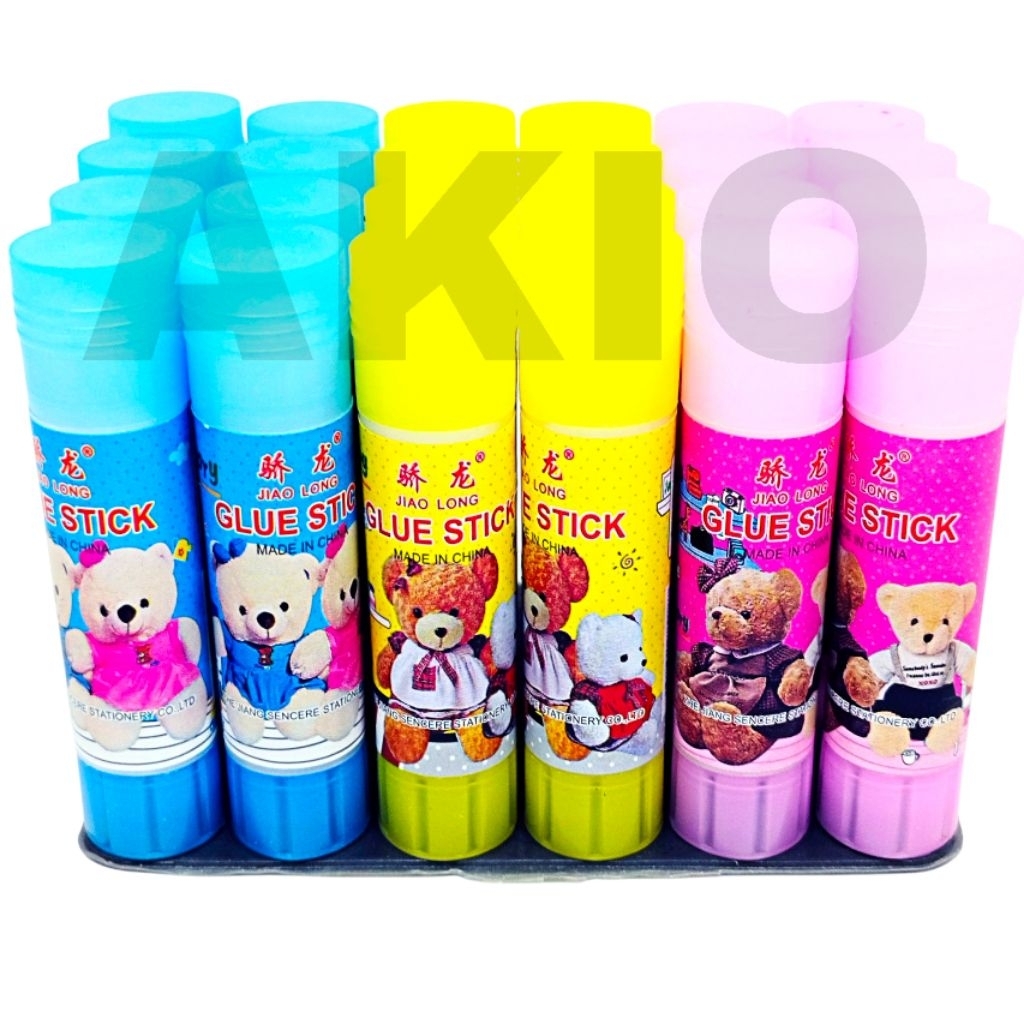 

Lem Glue Stick Karakter BONEKA BERUANG BEAR 10 Gram JIAO LONG Lem Kertas Stik Batang