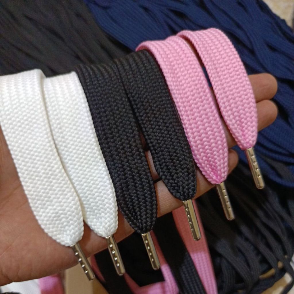 TALI SEPATU GEMUK 2 CM / TALI SEPATU JUMBO 2 CM FLAT AGLET