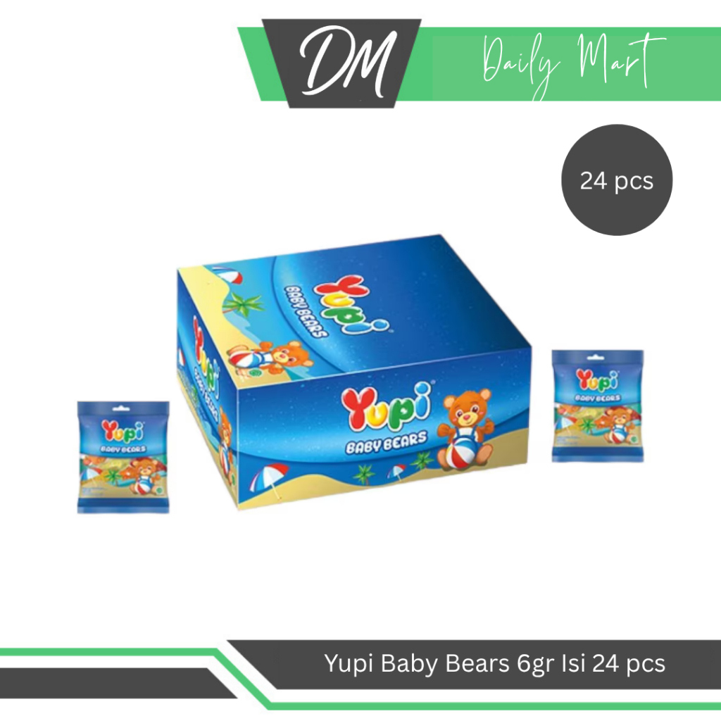 

Yupi Baby Bear 1 Box Isi 24 Pcs x 6gr - Permen Kenyal Berbentuk Beruang Lucu Enak Murah