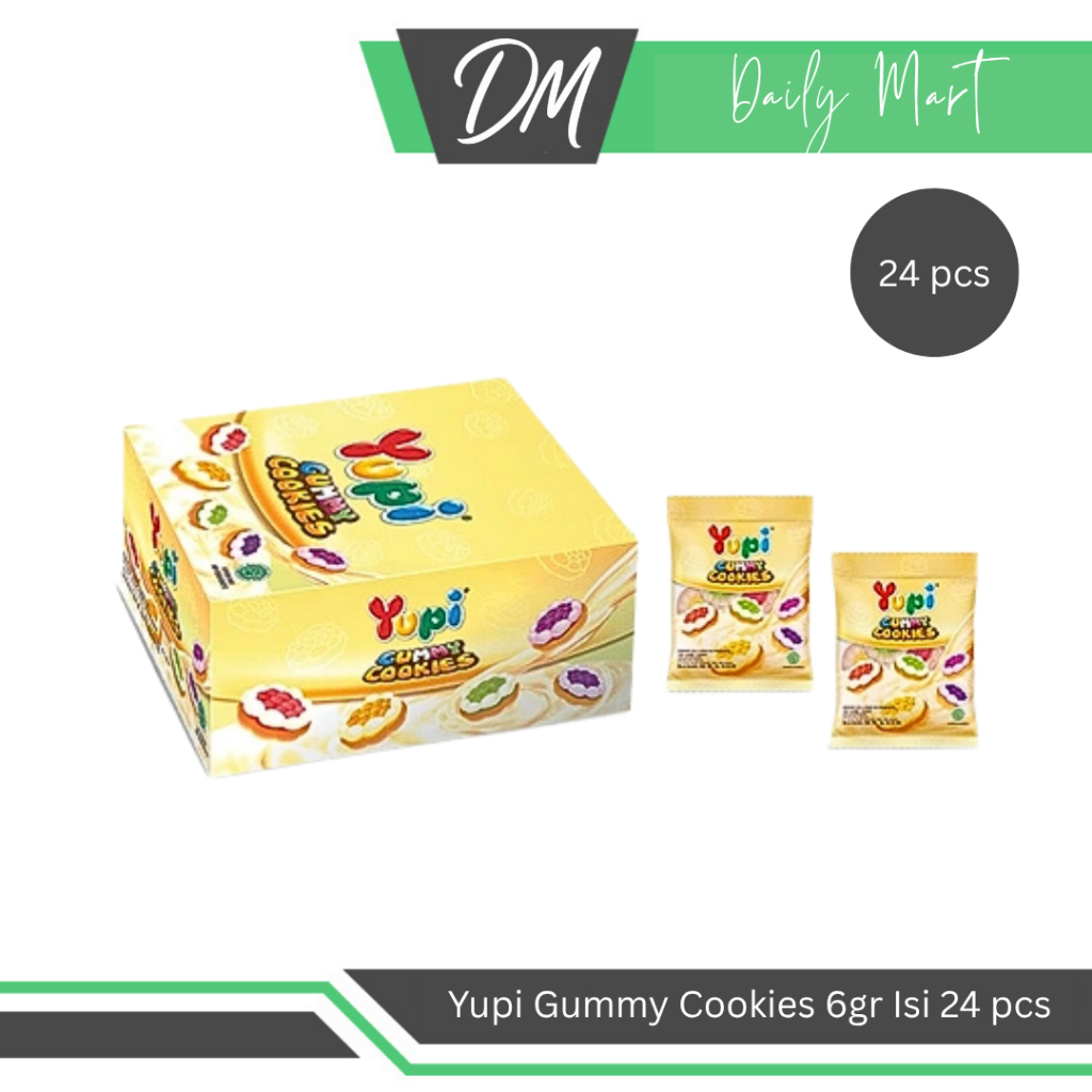 

Yupi Gummy Cookies 1 Box Isi 24 Pcs x 6gr - Permen Kenyal Berbentuk Lucu Enak Murah
