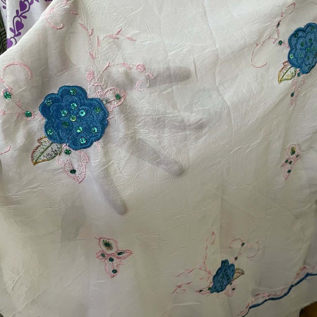 kain ceruty babydoll bordir - kain ceruty bordir motif bunga premium - kain sifon bordir prada - bw 