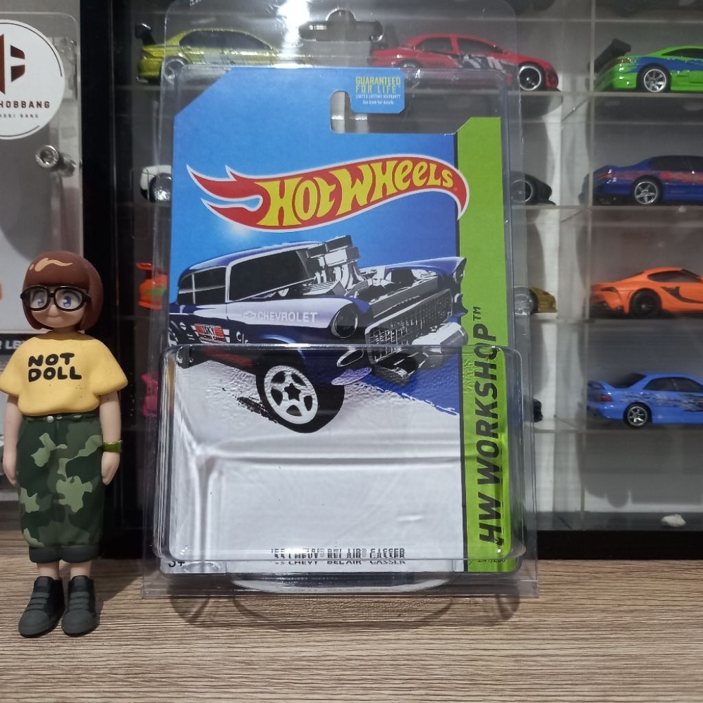 Custom Card 55 Chevy Bel Air Gasser Blue/Biru Super Treasure Hunt Hot Wheels