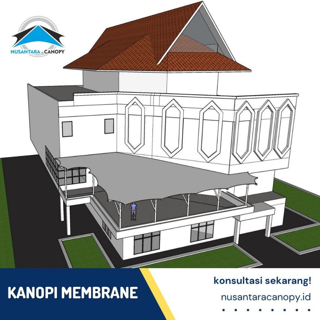 Canopy Membran Bergaransi - Tenda Membrane Berkualitas Jakarta - Kanopi Atap Membrane Ferrari Murah