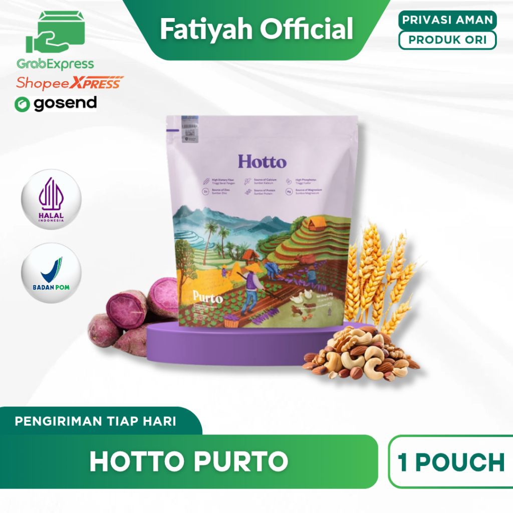 

HOTTO PURTO 1 POUCH 16 SACHET ASLI 100 % ORIGINAL HOTTO PURTO MULTIGRAIN WITH PURPLE POTATO UBI UNGU